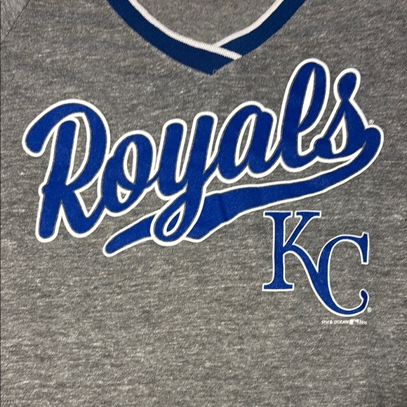 Genuine Merchandise KC Royals Gray and Blue Tee with Short Sleeves - Picture 3 of 6